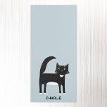 Black and White Tuxedo Cat Personalised Magnetic Notepad<br><div class="desc">A cute black and white tuxedo cat on a duck egg blue background,  perfect for animal lovers.  Change the name to customise.  Original art by Nic Squirrell.</div>