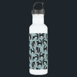 Black and White Tuxedo Cats 710 Ml Water Bottle<br><div class="desc">Cute black and white tuxedo cats going about their business. A fun pattern on a mid blue background.</div>