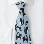 Black and White Tuxedo Cats Blue Tie<br><div class="desc">Fun tuxedo cat pattern on a fresh sky blue background. Perfect for animal lovers and cat dads.</div>