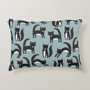 Black and White Tuxedo Cats Decorative Cushion