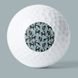 Black and White Tuxedo Cats Golf Balls<br><div class="desc">Cute black and white tuxedo cats going about their business. An adorable pattern on a mid blue background.</div>