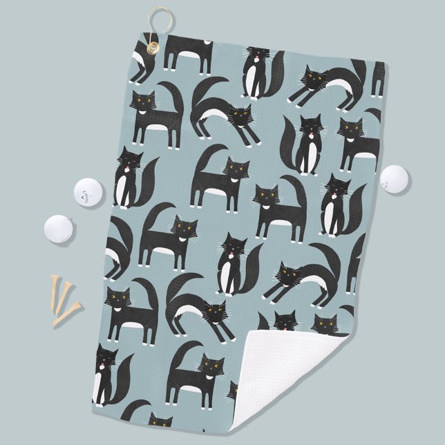 Black and White Tuxedo Cats Golf Towel (Creator Uploaded)
