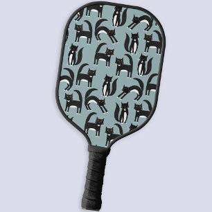 Black and White Tuxedo Cats Pickleball Paddle