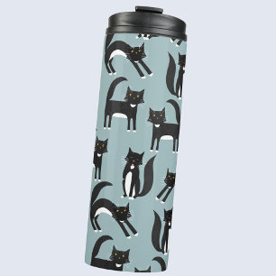 Black and White Tuxedo Cats Thermal Tumbler