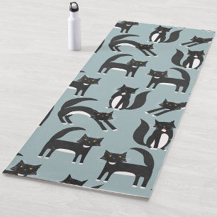 Black and White Tuxedo Cats Yoga Mat