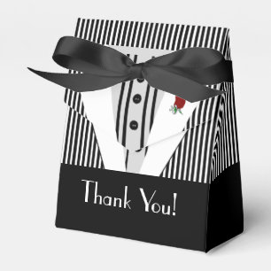 Black and White Tuxedo-Striped Favour Box