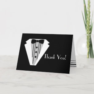 Black and White Tuxedo Thank You Card