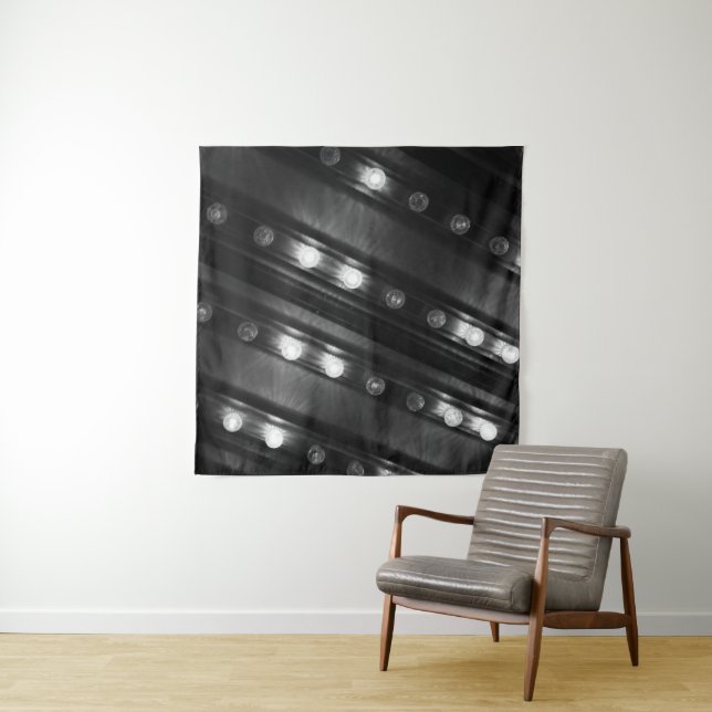 Black and White Twinkle Light Tapestry (In Situ (Horizontal))