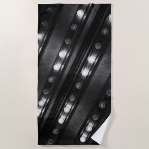 Black and White Twinkle Lights  Beach Towel