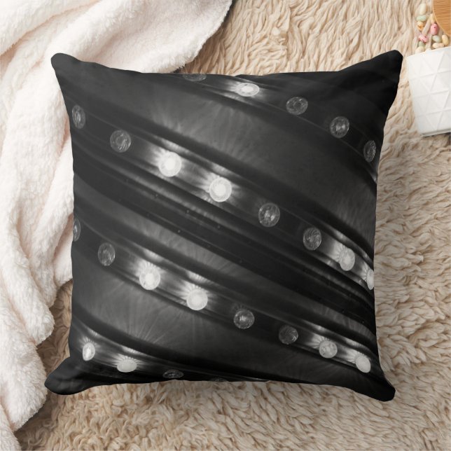 Black and White Twinkle Lights Cushion (Blanket)