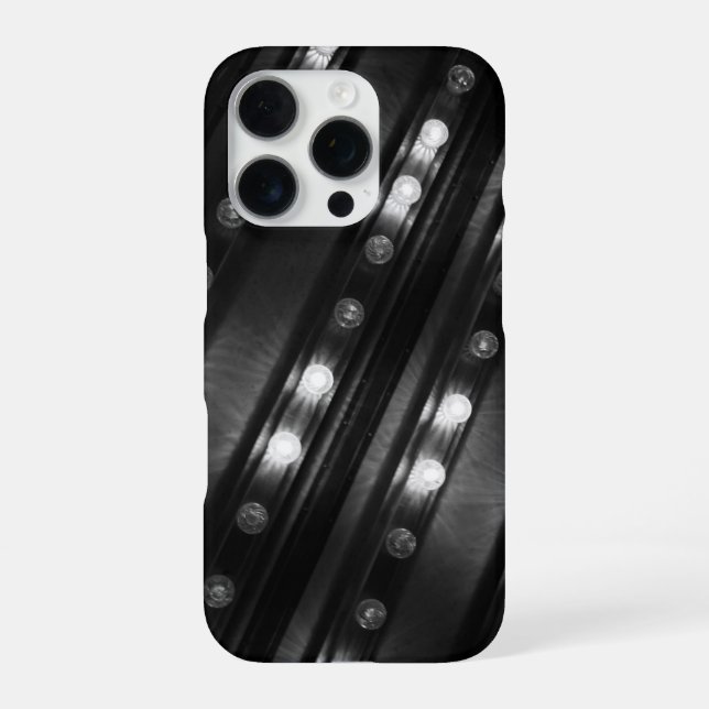 Black and White Twinkle Lights iPhone Case (Back)