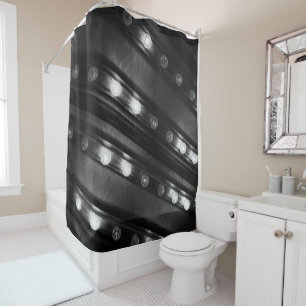 Black and White Twinkle Lights Shower Curtain