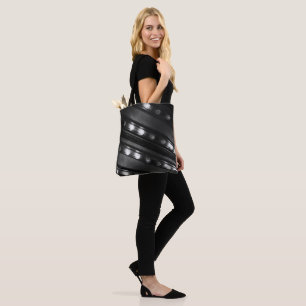Black and White Twinkle Lights Tote Bag
