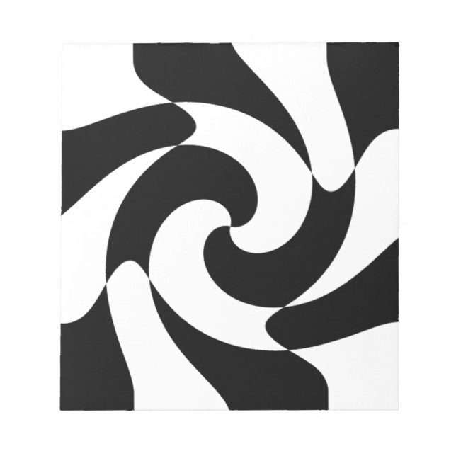 Black And White Twirls Notepad (Front)