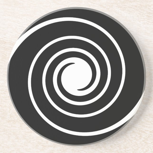 Black and White Twist. Coaster (Front)
