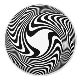 Black And White Twister Emblem Ceramic Knob