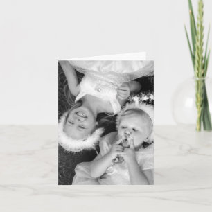 Black and white, Two laughing girls Card