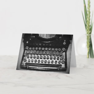 Black and White Typewriter Card