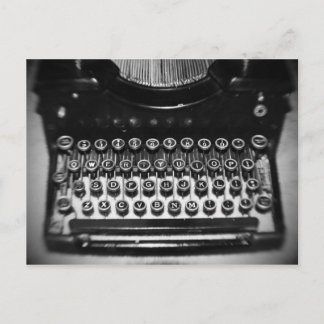 Black and White Typewriter Postcard