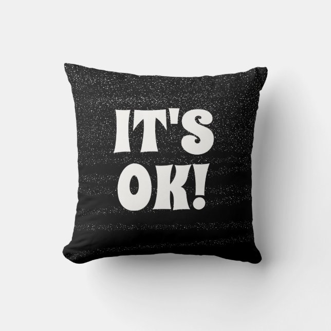 black and white typography cool funny cushion (Front)