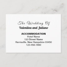 Black and White Typography Wedding Accommodation