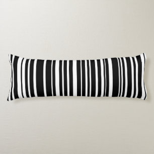 Black and White Uneven Stripes Patterned Body Cushion