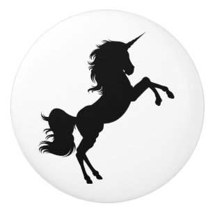 Black and White Unicorn Fairytale Knob