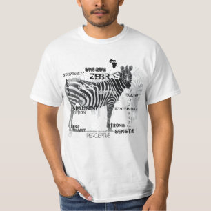 Black and White Unique Zebras Typography T-Shirt
