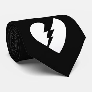 Black and White Vector Art Broken Heart Tie