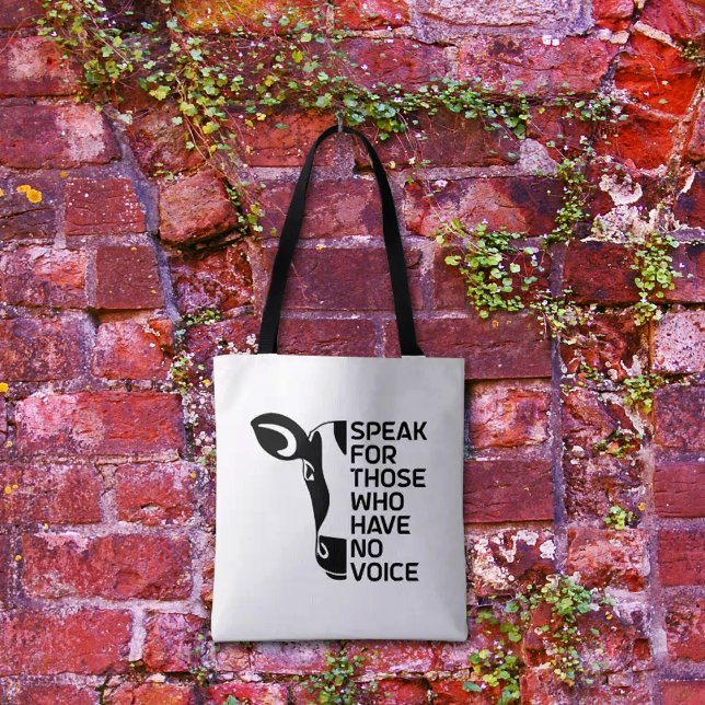 Black and White Vegan Activism Tote Bag (Creator Uploaded)