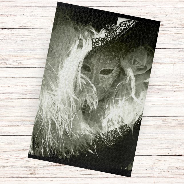 Black And White Venetian Mask Jigsaw Puzzle (Creator Uploaded)