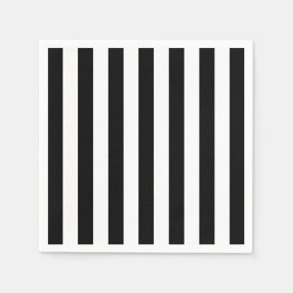 Black and White Vertical Referee Stripes Napkin