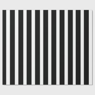 Black and White Vertical Stripes Minimal Pattern Wrapping Paper