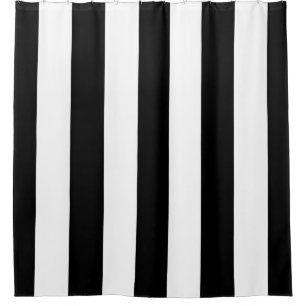 Black and White Vertical Stripes Shower Curtain