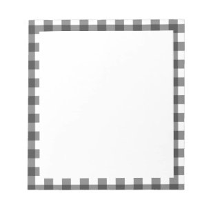 Black and White Vichy Print Gingham Pattern Notepad