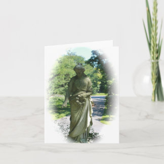 Black and White Victorian Angel Statue Card
