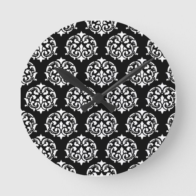 Black and White Victorian Pattern Clocks (Front)