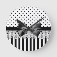 Black And White Victorian Stripes With Bow