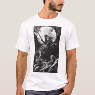 Black and White Viking Illustration T-shirt