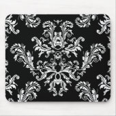 Black and white vintage damask mouse pad (Front)