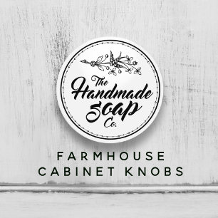 Black and White Vintage Handmade Soap Bathroom Ceramic Knob