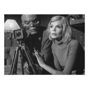 Black and White Vintage Monster Film Photo Print