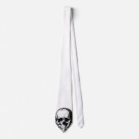 Black and White Vintage Skull Illustration