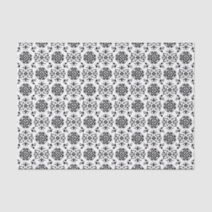Black and White Vintage Style Damask Pattern Tissue Paper