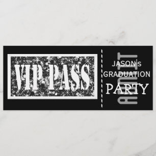 Black and white VIP Graduation party Invitation