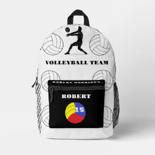 Black and white VOLLEYBALL bag personalized