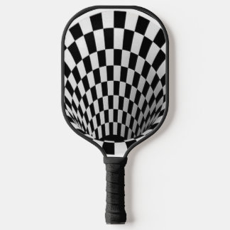 Black and white vortex illusion pickleball paddle