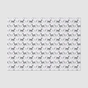 Black and white walking dogs tissue paper