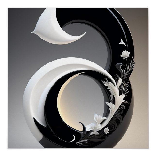 black and white wall decor for living room black a (Front)