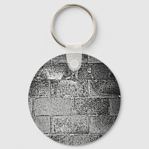Black and White Wall. Digital Art. Key Ring